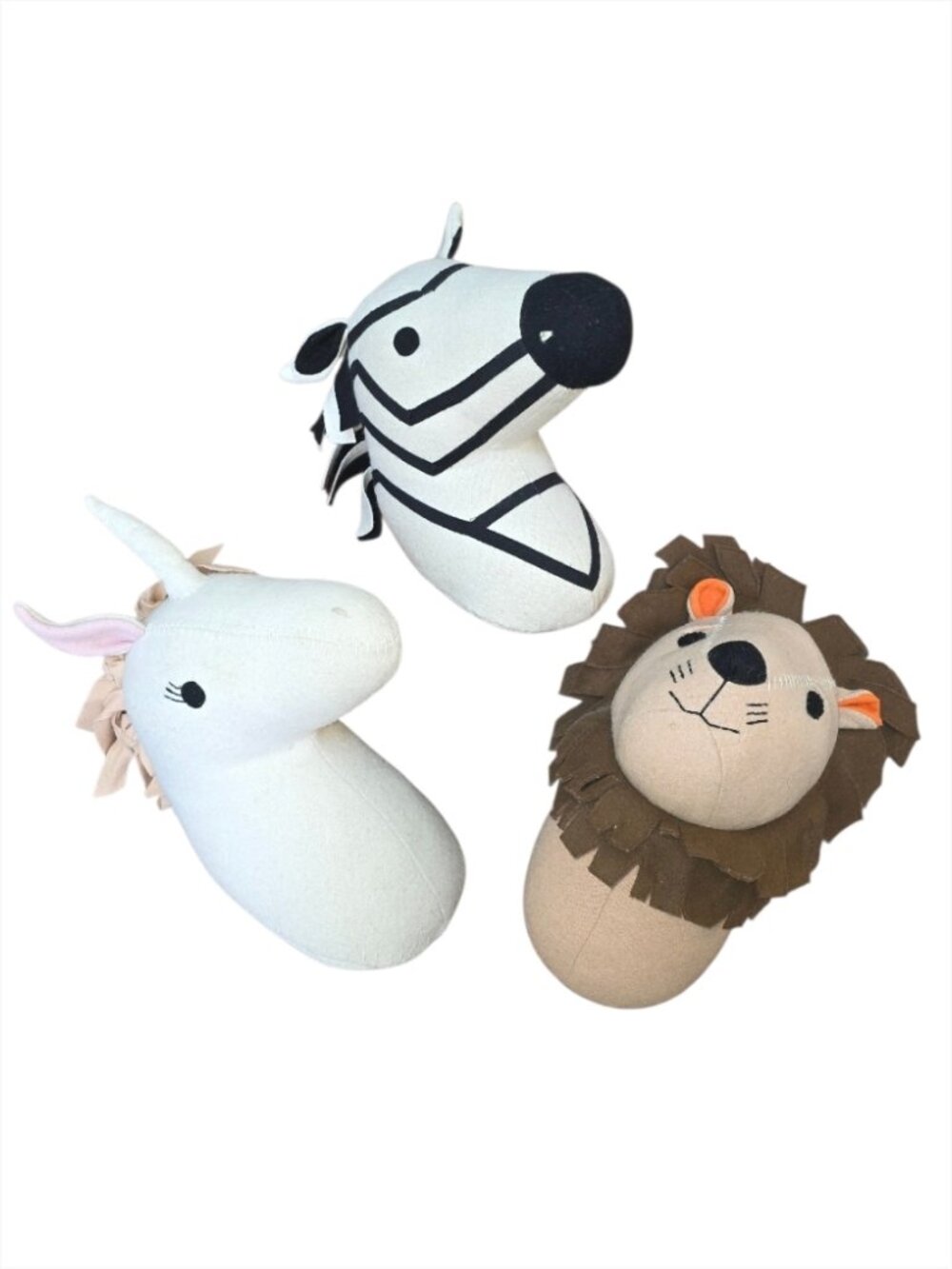 Pillowfort Decorations Unicorn Lion Zebra Wall Mount Standing Stuffed Animals - Picture 14 of 15